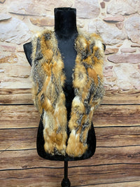 gilet de fourrure vintage avec gilet de fourrure de queue de renard, taille M 