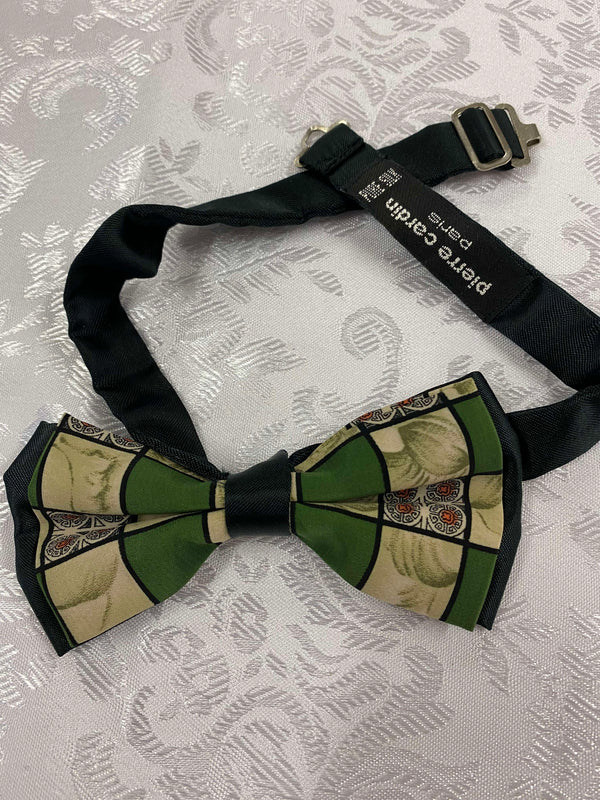 Vintage-Seidenfliege von Pierre Cardin mit Ornament-Design