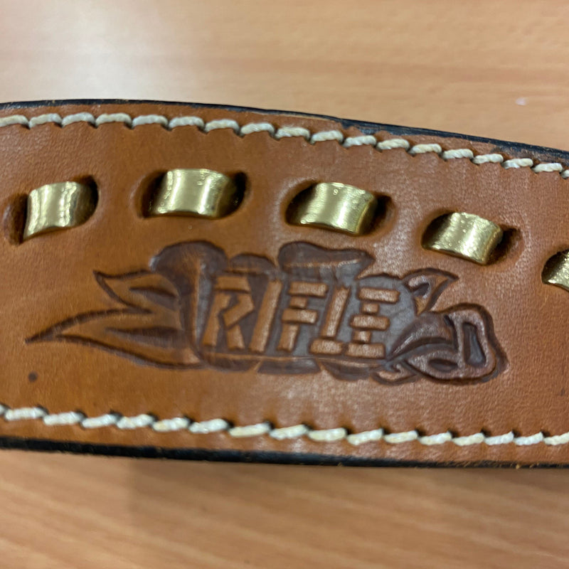 Vintage-Ledergürtel mit floral verzierter Schnalle