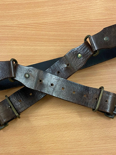 Vintage-Leder-Gürtel mit markanter Schnalle und Adlermotiv