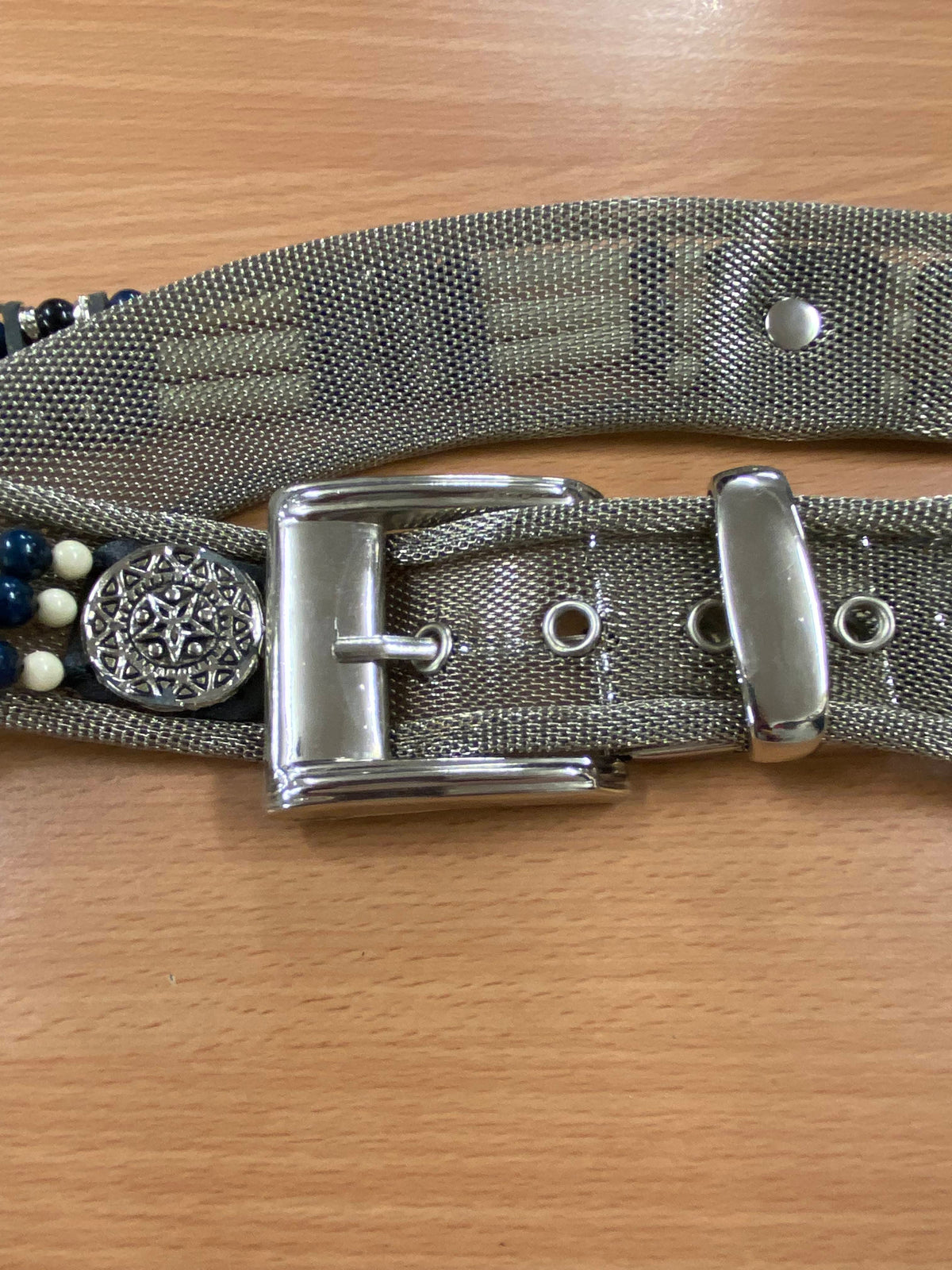 Vintage 70er Jahre Silber Mesh Designer Gürtel