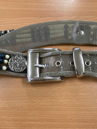 Vintage 70er Jahre Silber Mesh Designer Gürtel