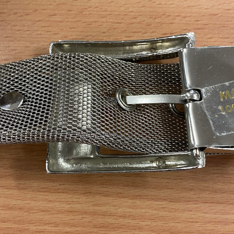 Vintage 70er Jahre Silber Mesh Designer Gürtel
