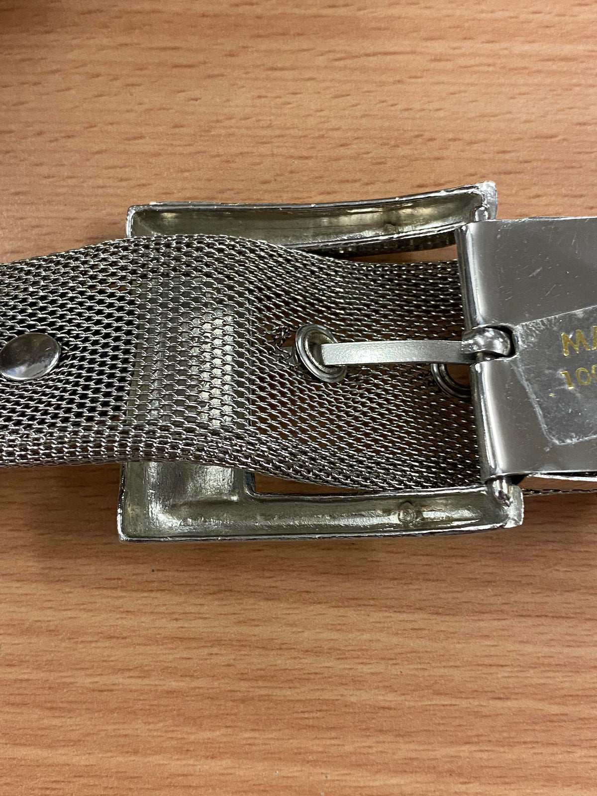 Vintage 70er Jahre Silber Mesh Designer Gürtel