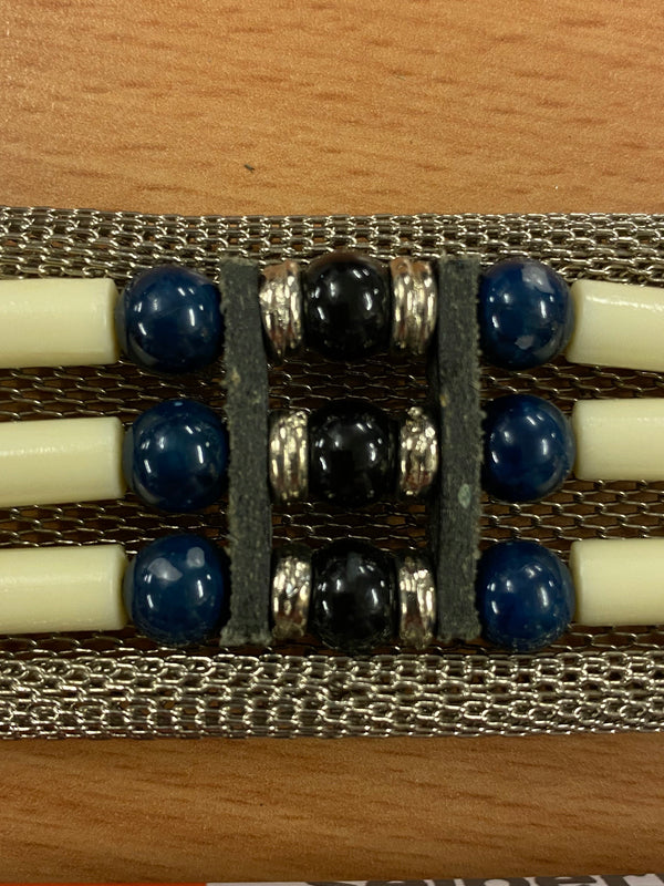 Vintage 70er Jahre Silber Mesh Designer Gürtel