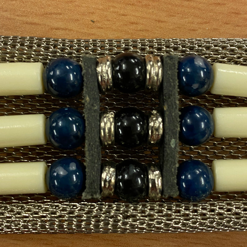 Vintage 70er Jahre Silber Mesh Designer Gürtel