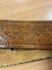 Vintage Leder-Gürtel mit barockem Metallverschluss