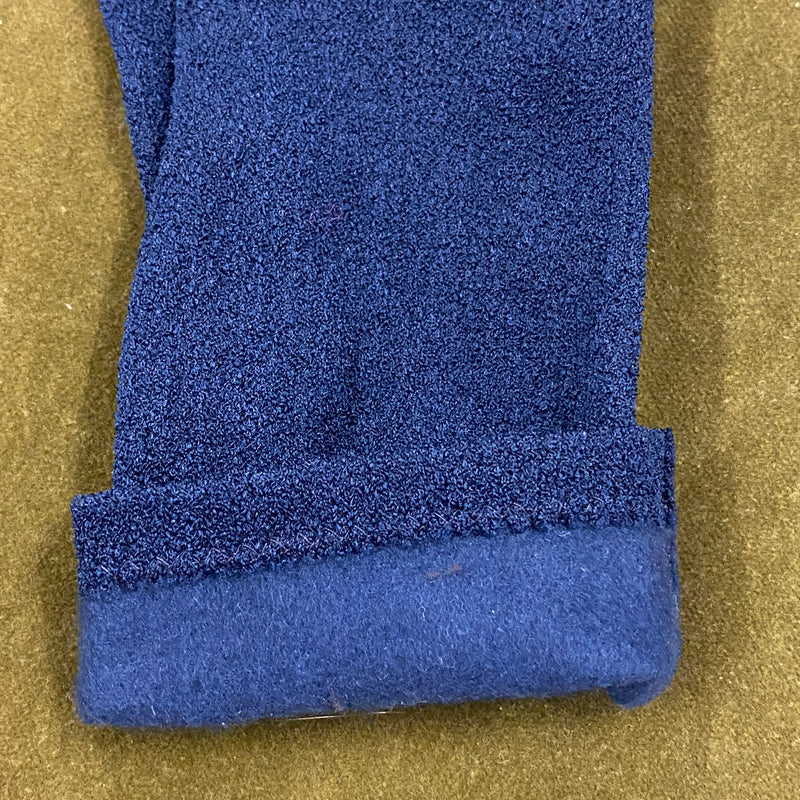 Elegante Kurze Damenlederhandschuhe in Dunkelblau – Größe M, Vintage