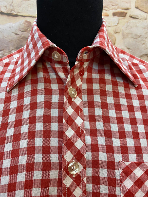 Retro Karohemd von King's Road – Rot & Weiß Gr.38, Ansicht 2
