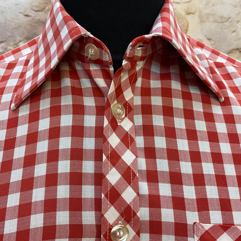 Retro Karohemd von King's Road – Rot & Weiß Gr.38, Ansicht 2