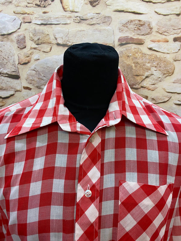 Vintage-Karohemd von Malinò – Rot-Weiß, Gr.42