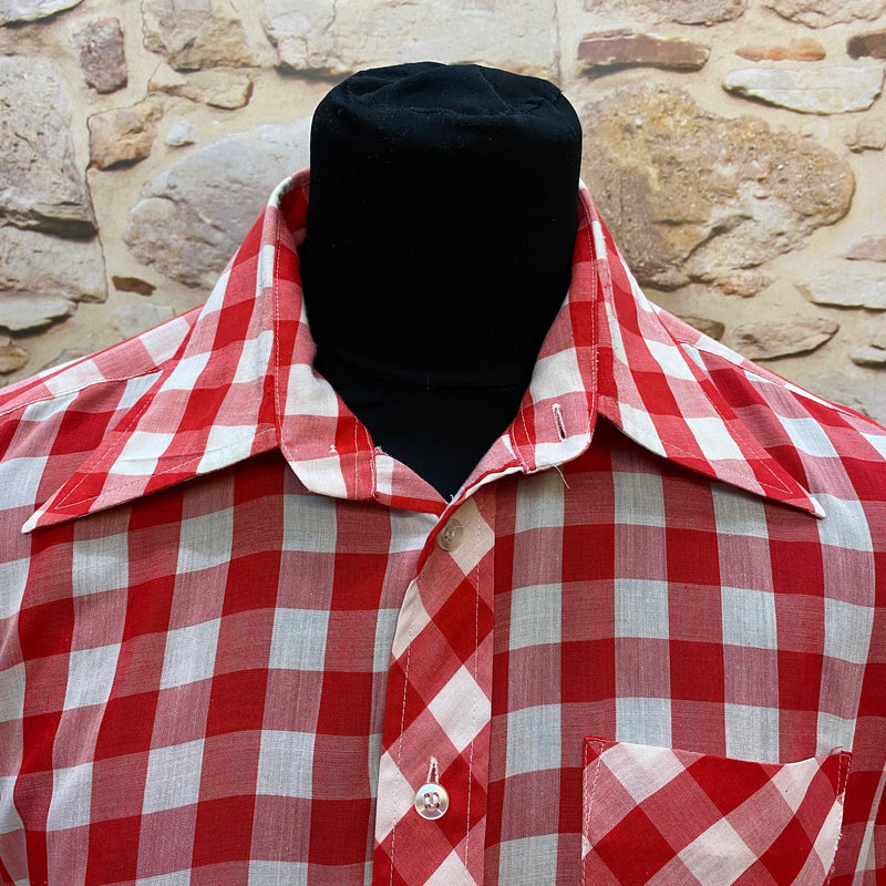 Vintage-Karohemd von Malinò – Rot-Weiß, Gr.42