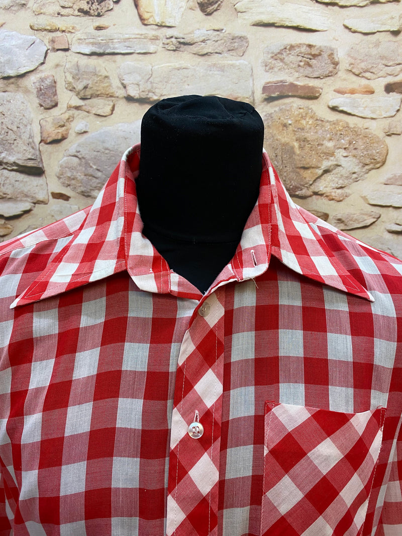 Vintage-Karohemd von Malinò – Rot-Weiß, Gr.42