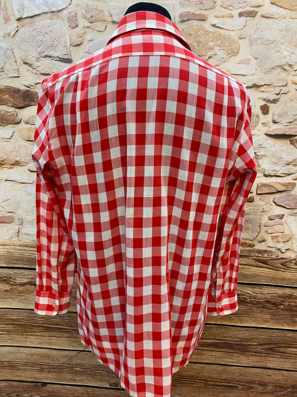 Vintage-Karohemd von Malinò – Rot-Weiß, Gr.42