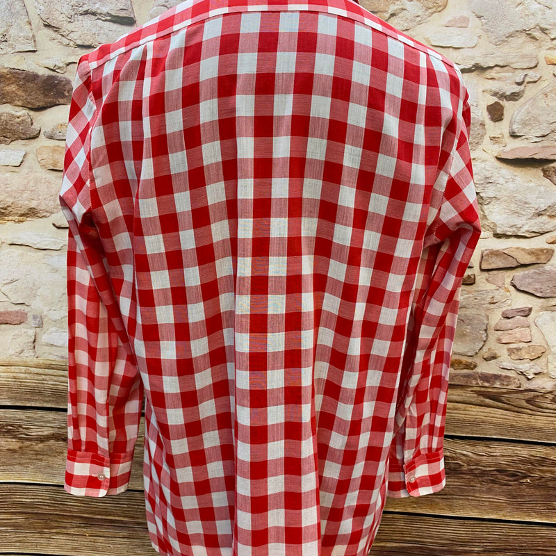 Vintage-Karohemd von Malinò – Rot-Weiß, Gr.42