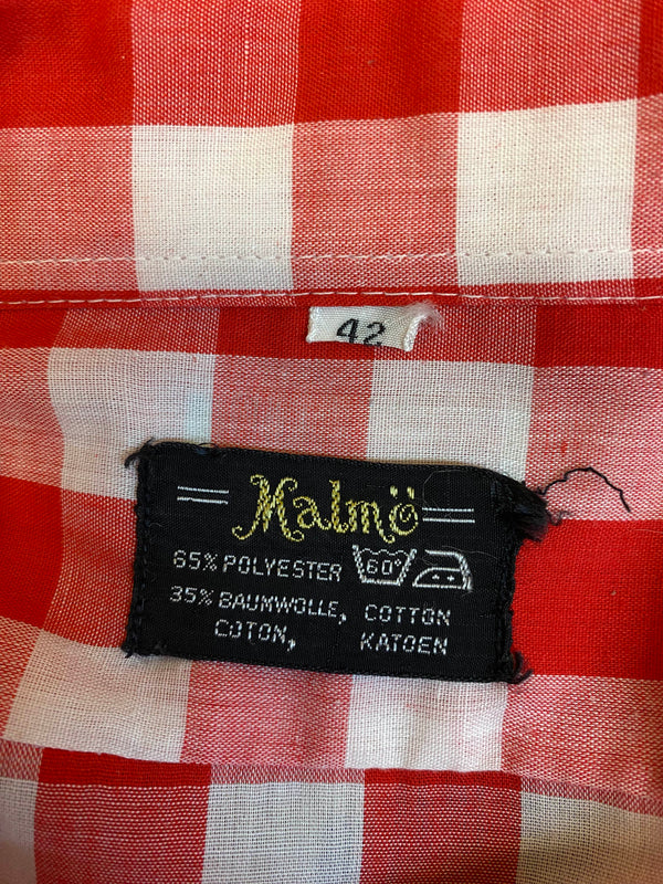 Vintage-Karohemd von Malinò – Rot-Weiß, Gr.42