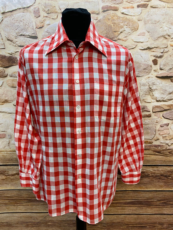 Vintage Karohemd von European Classics – Rot-Weiß
