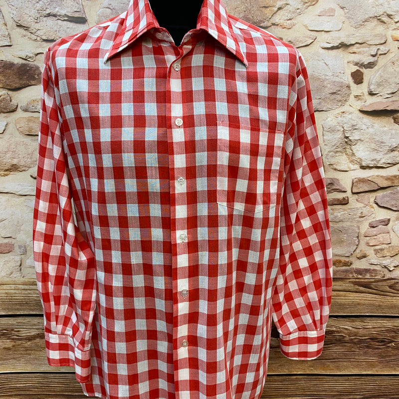 Vintage Karohemd von European Classics – Rot-Weiß