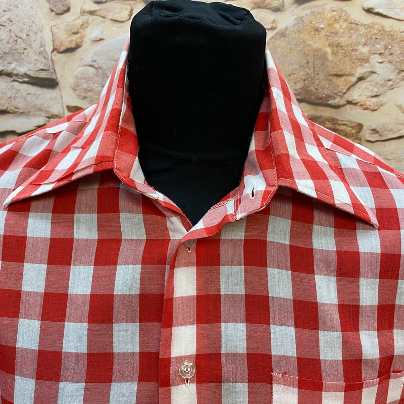 Vintage Karohemd von European Classics – Rot-Weiß
