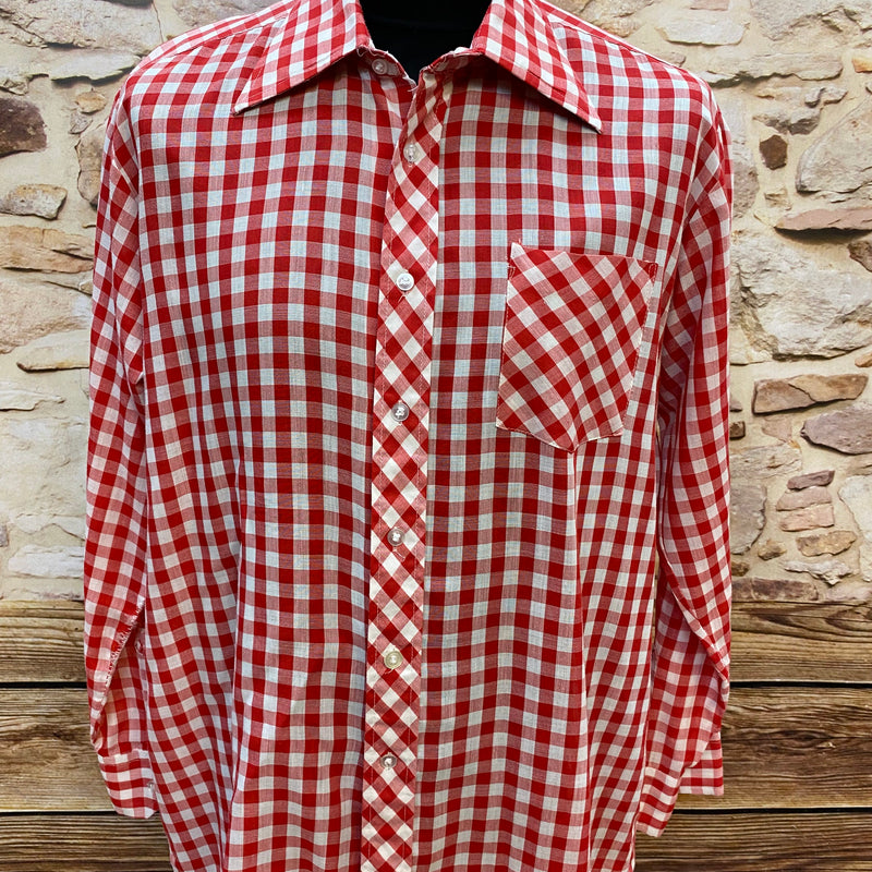  Rot-Weiß Karohemd – Vintage Gr.44