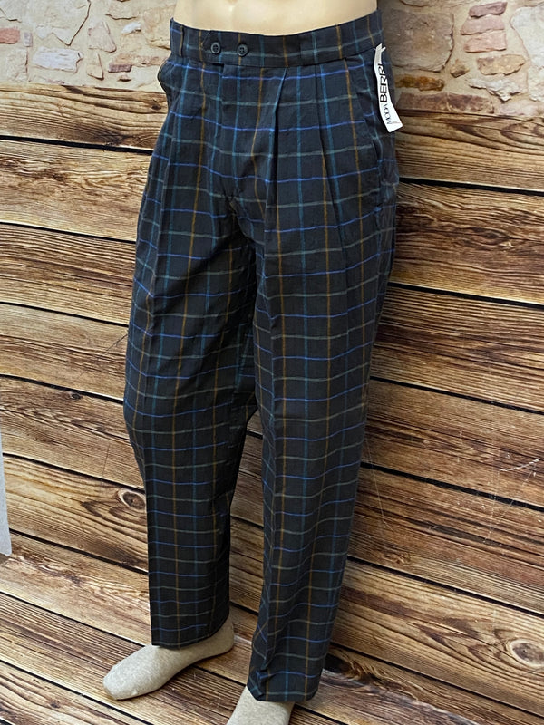 Vintage Hose mit Bundfalten Gr.50 Herren Kariert, ungetragen