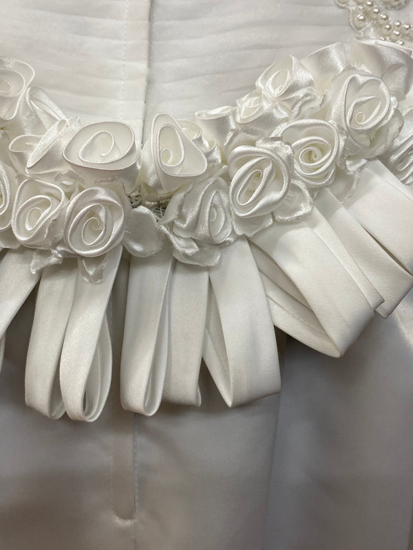 Vintage Brautkleid aus Satin mit Perlenapplikationen – Gr. 36, Ansicht 6