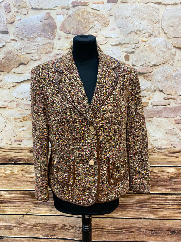 Vintage-Jacke Damen von apriori, Größe 42, braun meliert