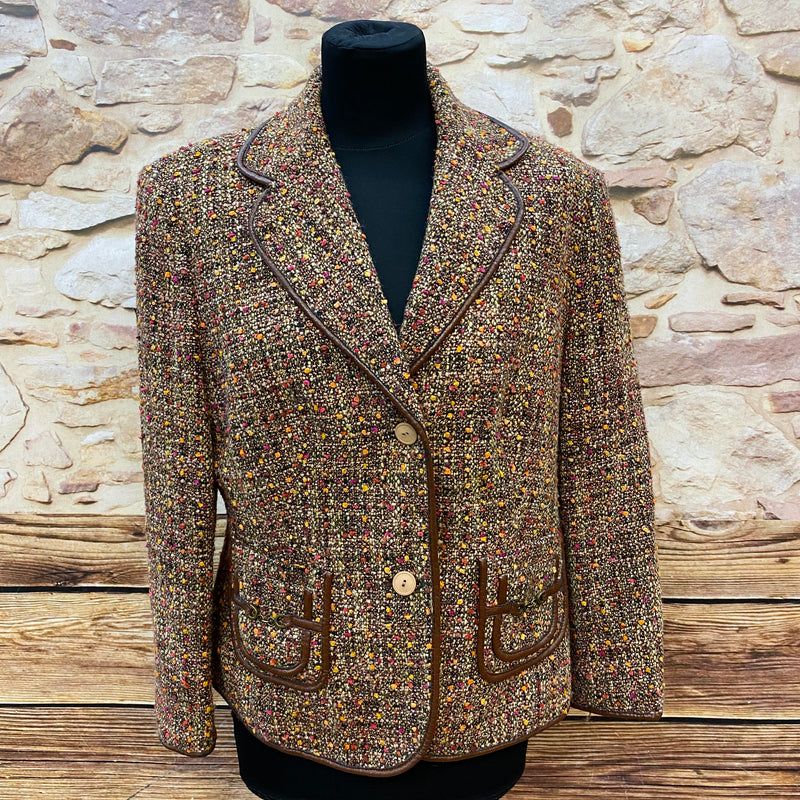 Vintage-Jacke Damen von apriori, Größe 42, braun meliert