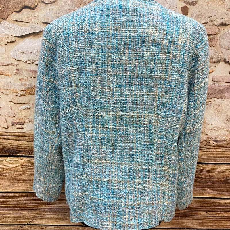 Vintage Bouclé-Jacke in Türkis – 60er Jahre