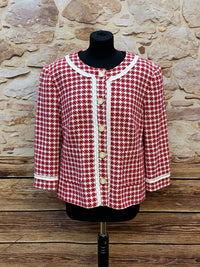 Vintage-Jacke Damenjacke mit Blumenmuster 60er Jahre Stil Gr.46