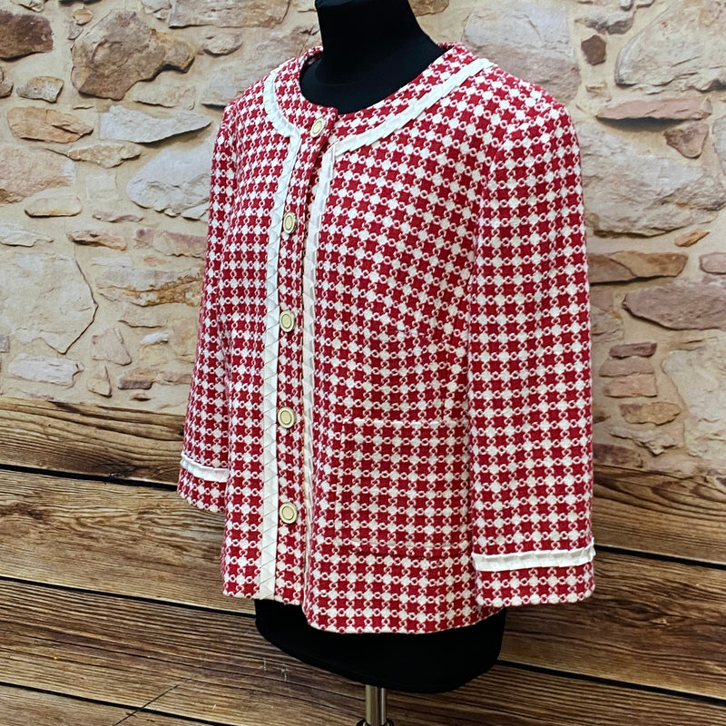 Vintage Damenjacke mit Blumenmuster 60er Jahre Stil Gr.46