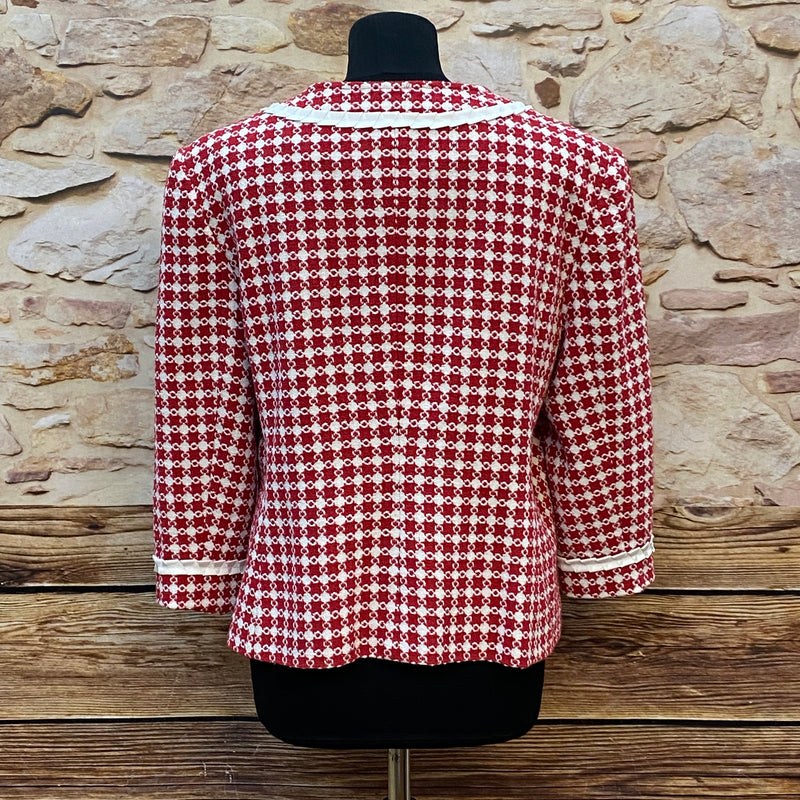 Vintage Damenjacke mit Blumenmuster 60er Jahre Stil Gr.46