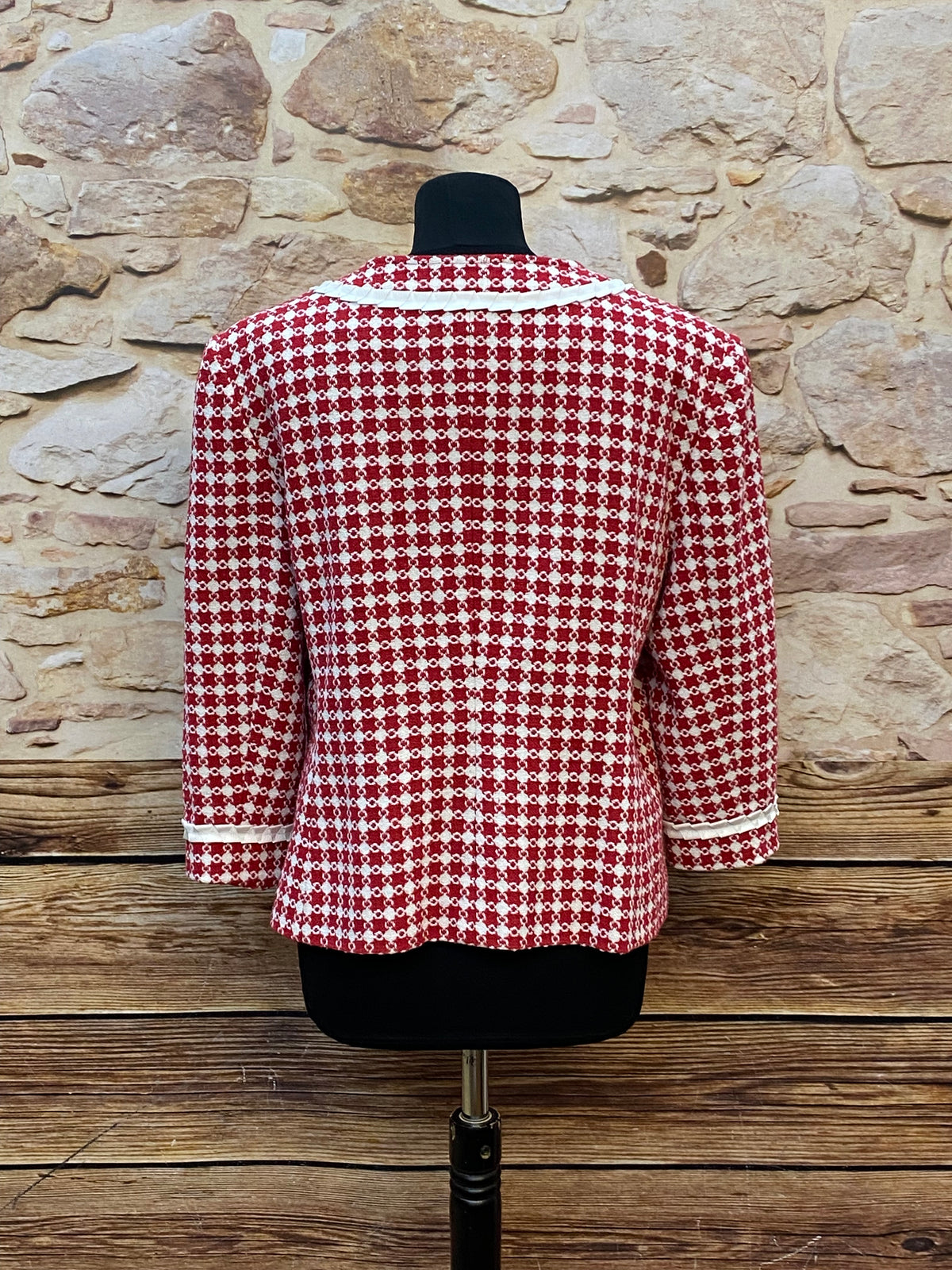 Vintage Damenjacke mit Blumenmuster 60er Jahre Stil Gr.46