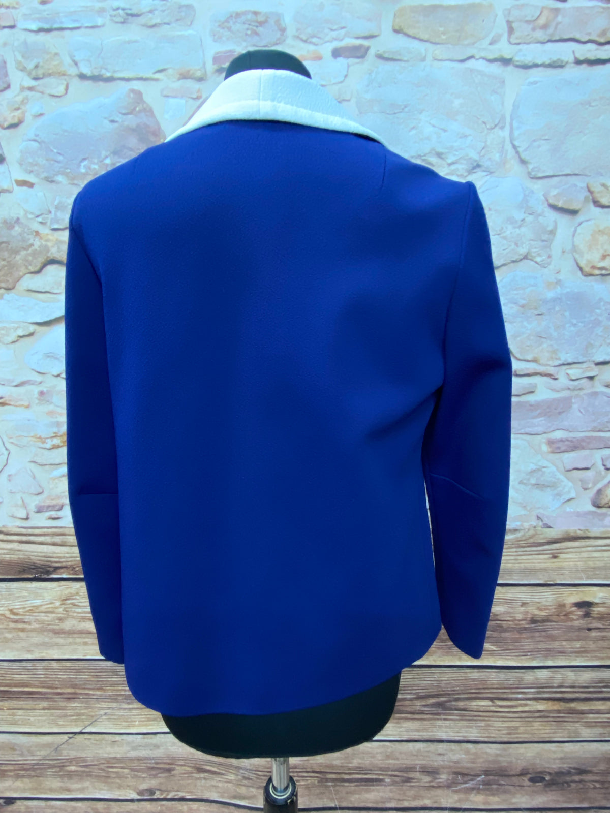 Véritable veste vintage années 50 bleu/blanc fait main taille 38