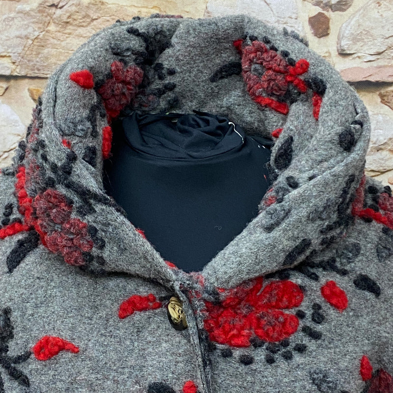 Manteau à capuche vintage manteau en laine femme taille 42 