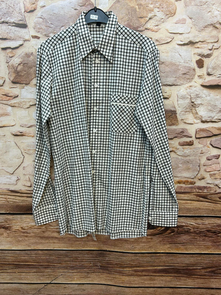 haupt schwarz weiß kariertes Vintage Hemd Gr.38 mit breitem Kragen