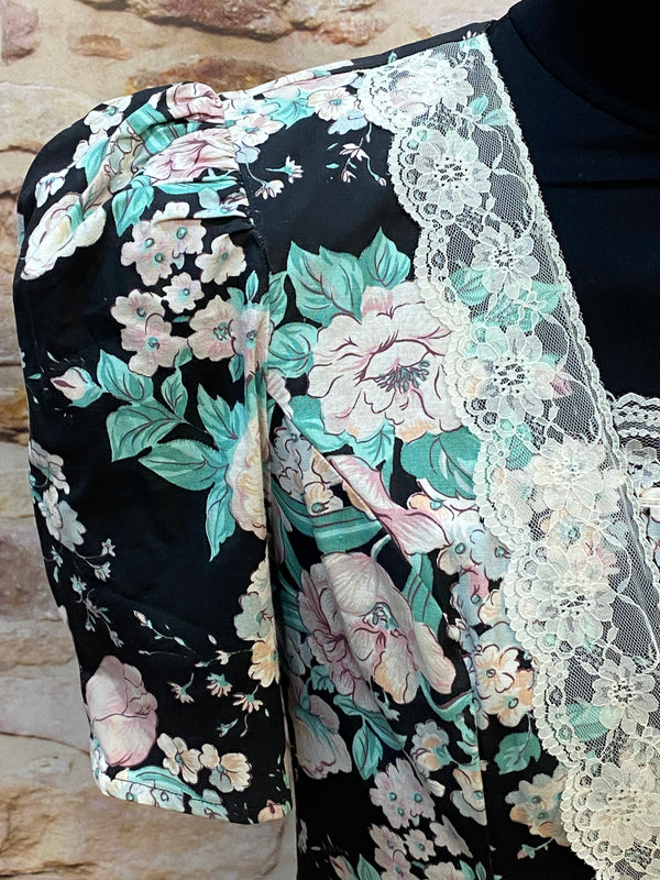 Vintage Kleid geblümt Baumwolle 80/90er Jahre gr.42