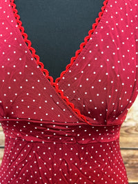 Rotes Swing-Kleid im 40/50er Jahre Stil, Gr.M
