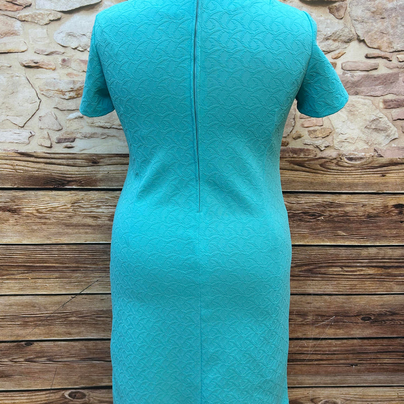 Vintage Etui-Kleid in Türkis – Gr. 46