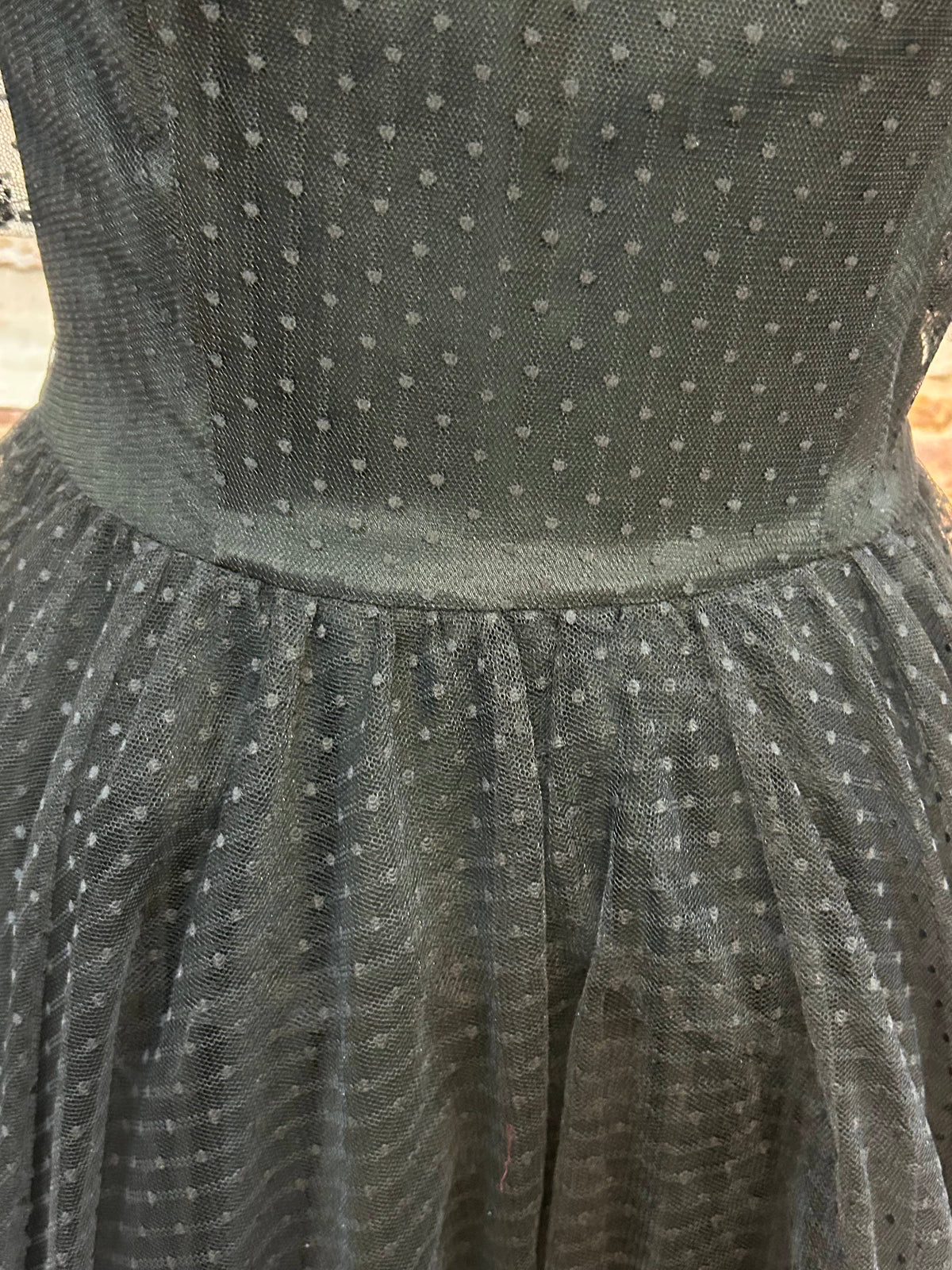 Schwarzes Vintage-Tüllkleid aus Westdeutschland – Größe 36