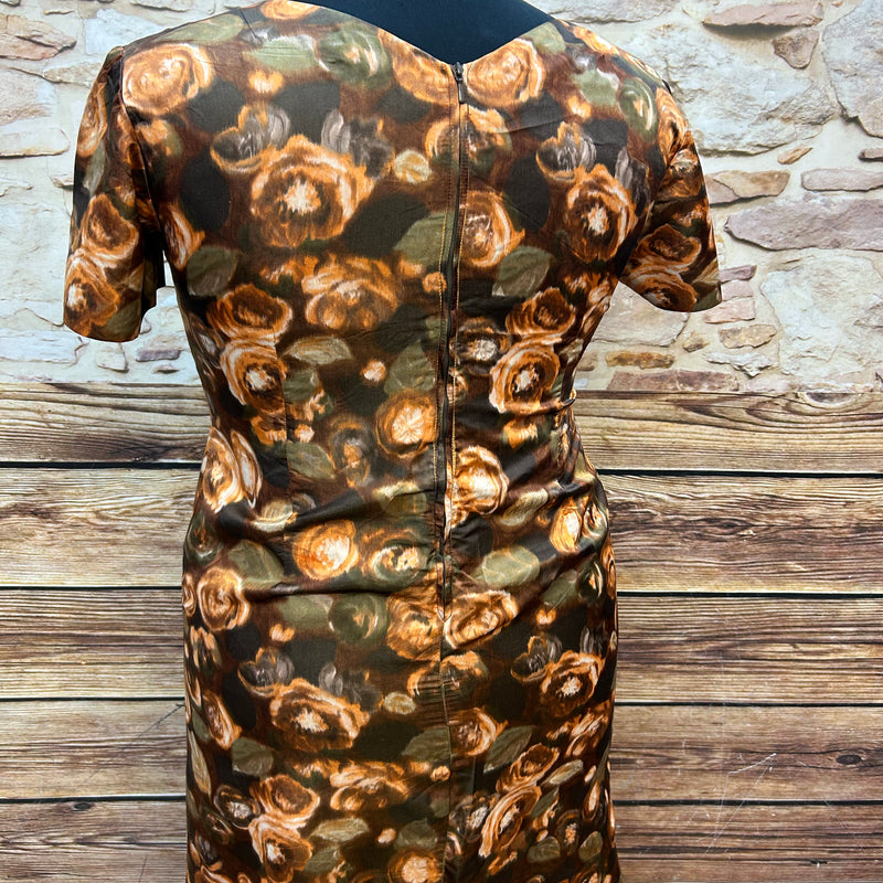 Vintage 60er Jahre Kleid mit Rosenprint | Handmade | Gr. 46