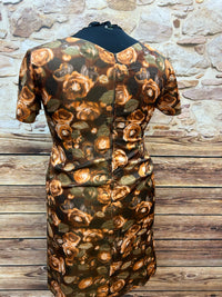 Vintage 60er Jahre Kleid mit Rosenprint | Handmade | Gr. 46