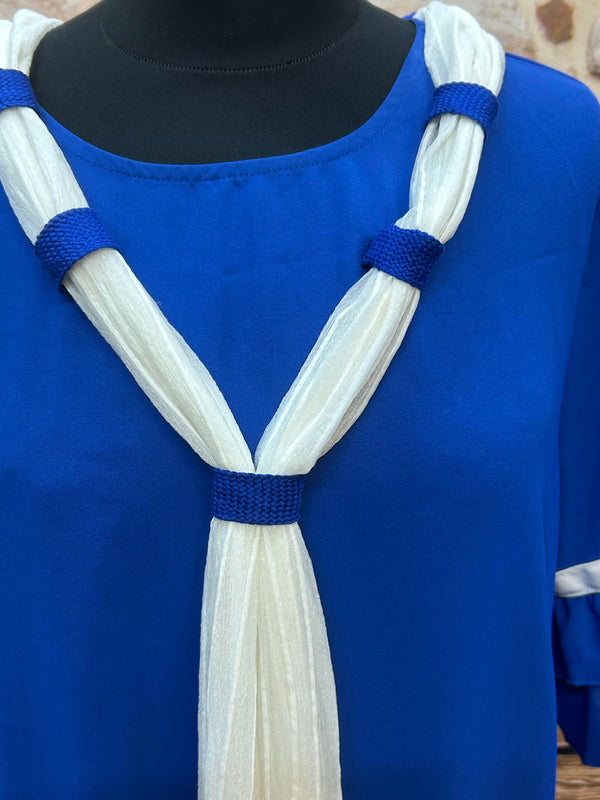 Royalblaues 20er-Jahre Kleid Gr. 44 mit Hut & Handschuhen