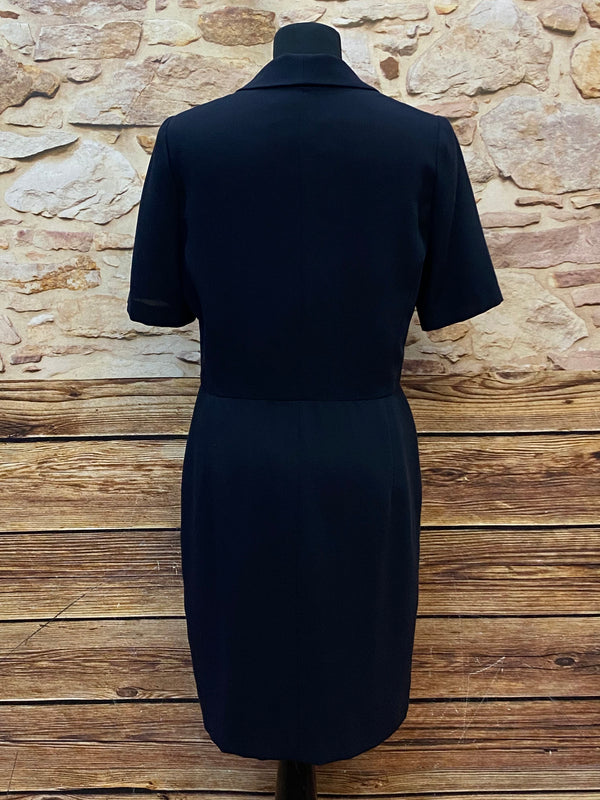 Vintage-Kleid in Dunkelblau, Maritim-Style – Größe 38