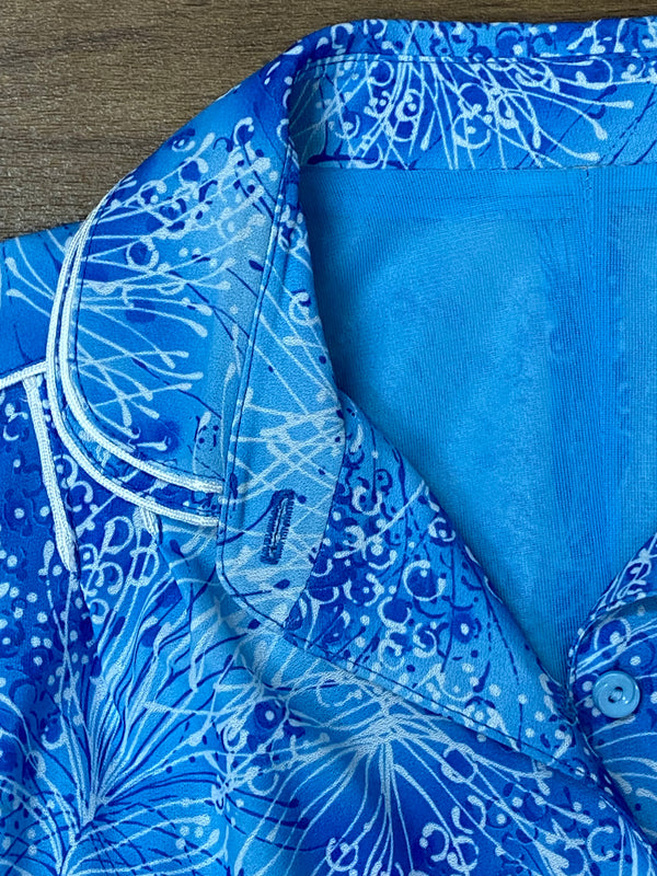 Vintage-Kleid in leuchtendem Blau, Größe 48