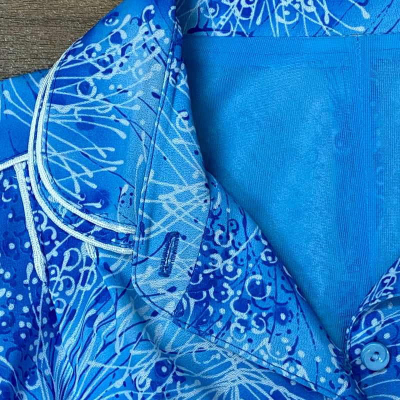 Vintage-Kleid in leuchtendem Blau, Größe 48