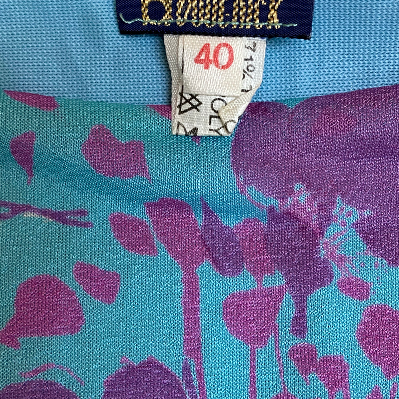 Vintage Blumiges Kleid mit Volant, Gr.40