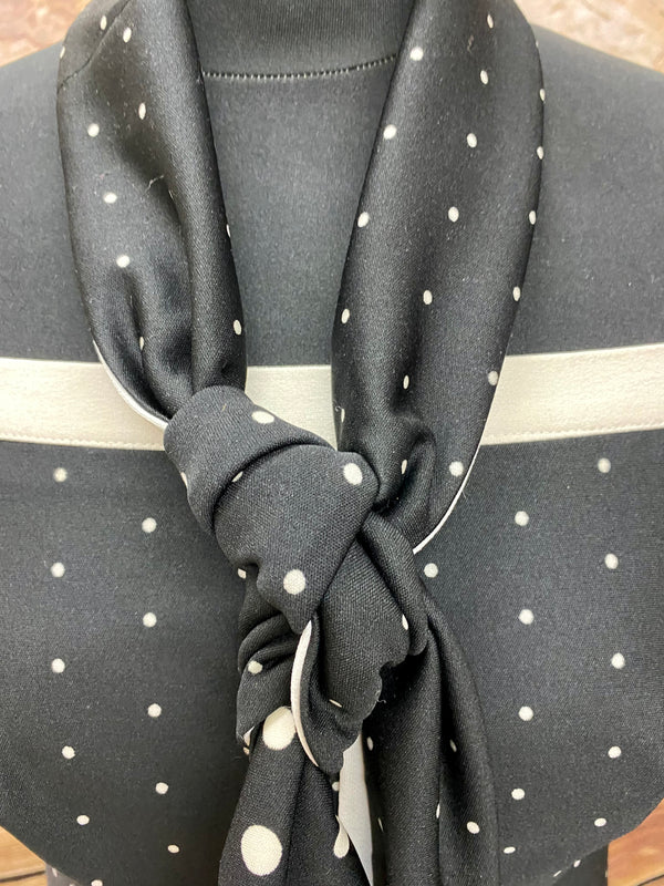 Langes Vintage Kleid Maxikleid 70er Jahre schwarz/weiß Gr.38