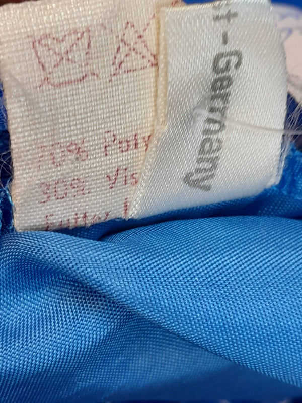 Vintage Rüschenkleid lang, blau Gr.34