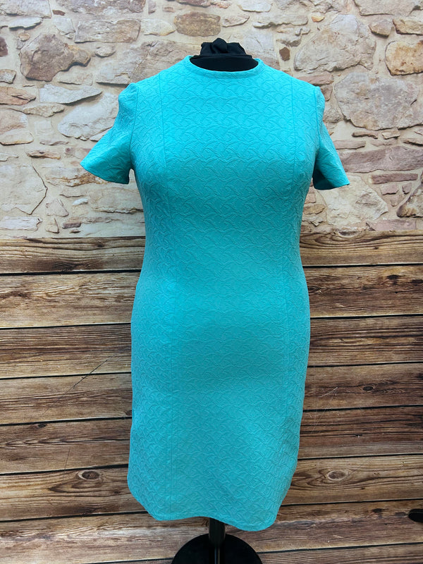 Vintage Etui-Kleid in Türkis – Gr. 46 Damen